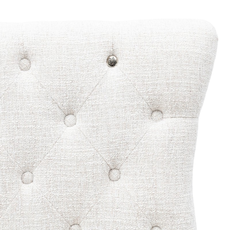 Chaise Balmoral en tweed blanc antique – Chaise de salle à manger capitonnée