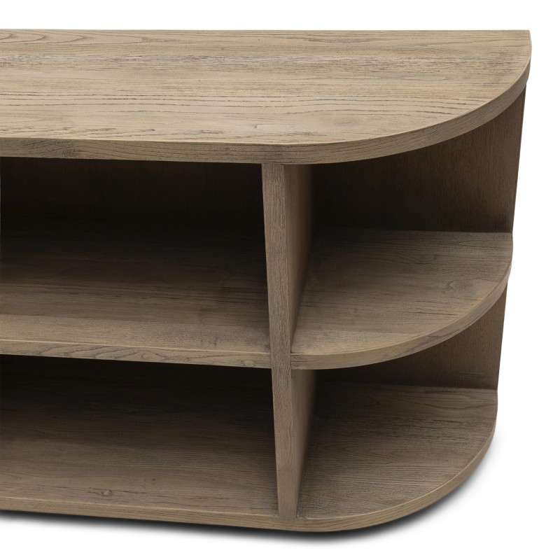 Table d’appoint Del Rey en chêne recyclé – Console ouverte 140 cm