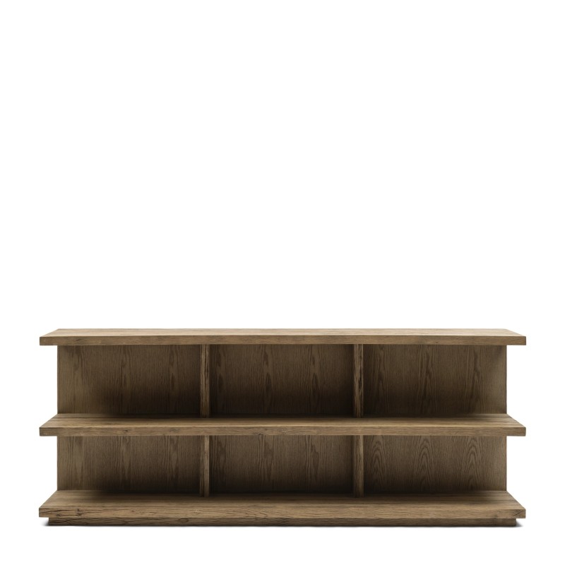 Table d’appoint Vermont 180 cm en chêne recyclé – Console ouverte