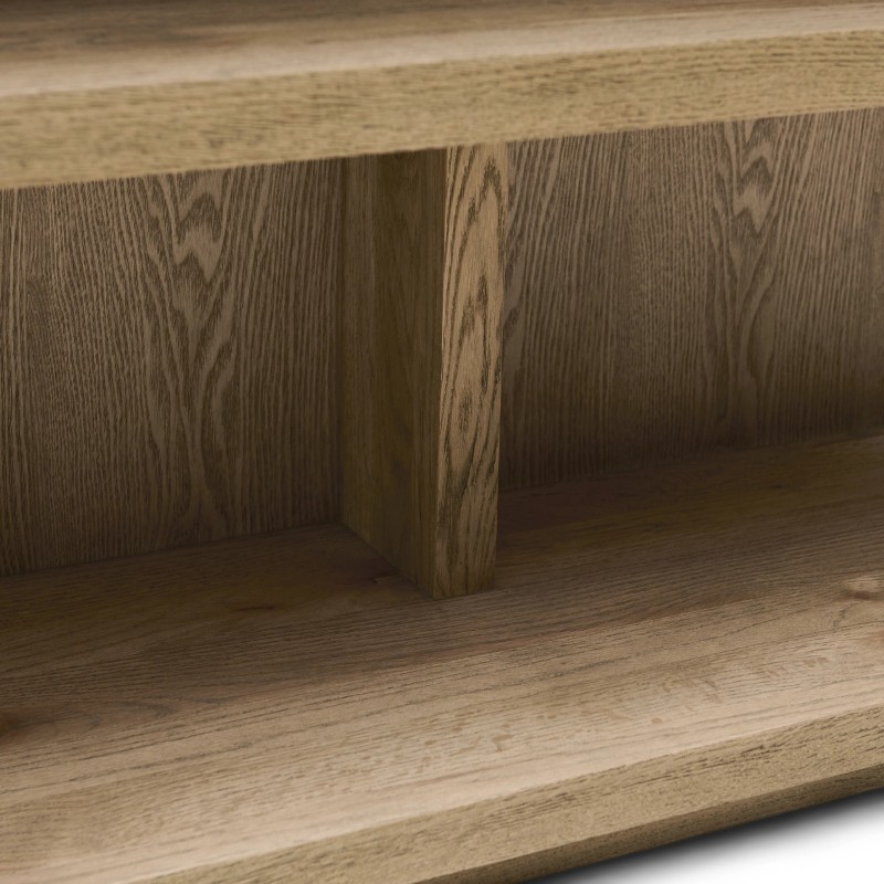 Table d’appoint Vermont 105 cm en chêne recyclé – Console ouverte