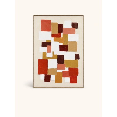 Tableau Vicenza 100 x 140 cm en lin et peinture à l’huile – Art mural texturé