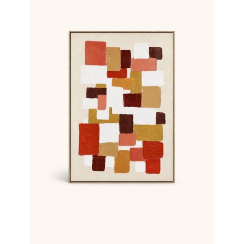 Tableau Vicenza 100 x 140 cm en lin et peinture à l’huile – Art mural texturé