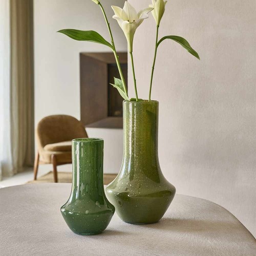 Vase Camou haut vert en verre – Vase décoratif 41,5 cm