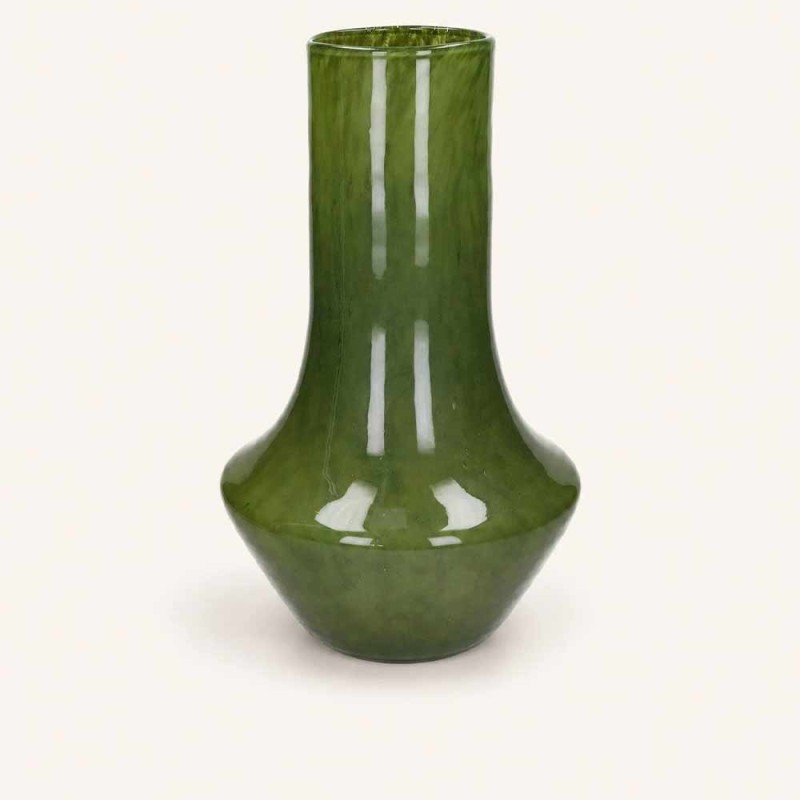 Vase Camou haut vert en verre – Vase décoratif 41,5 cm
