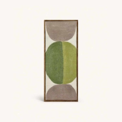 Décoration murale Wooly verte en laine – Motif géométrique fait main