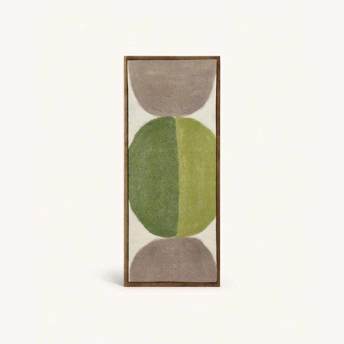 Décoration murale Wooly verte en laine – Motif géométrique fait main