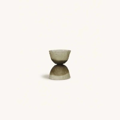 Vase/photophore Diabolo Smoke mat 15 cm en verre