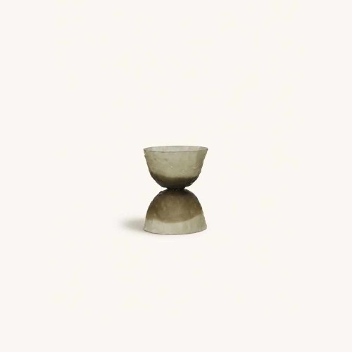 Vase/photophore Diabolo Smoke mat 15 cm en verre