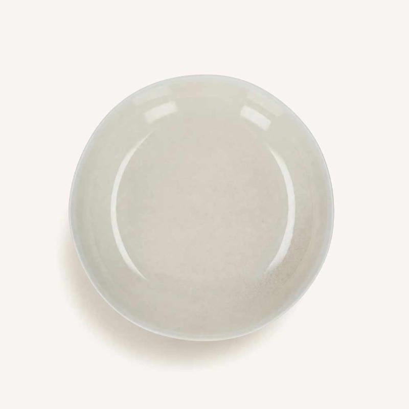 Assiette creuse Biscotti gris-beige en porcelaine – Ø22,8 cm