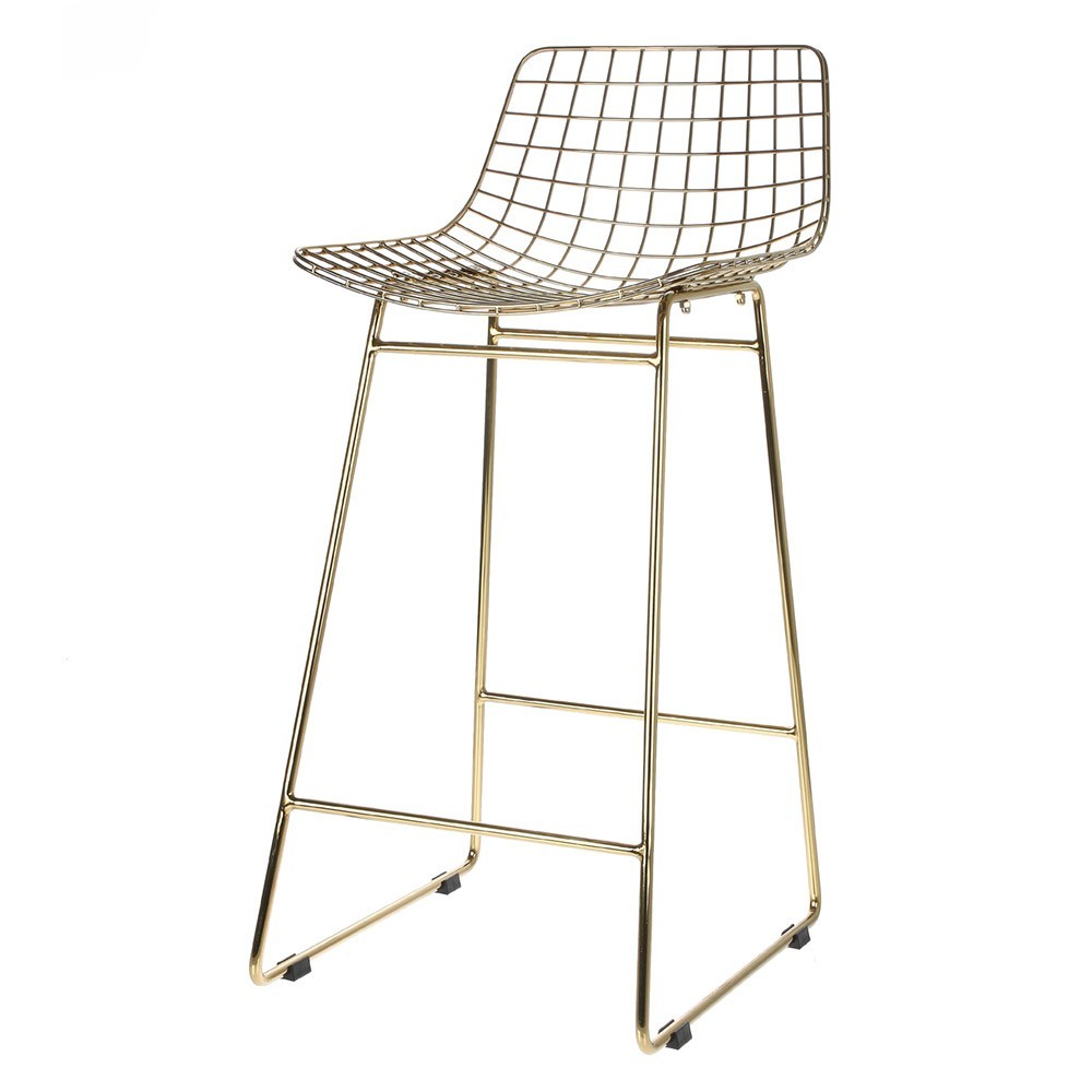 Wire bar stool brass HKliving