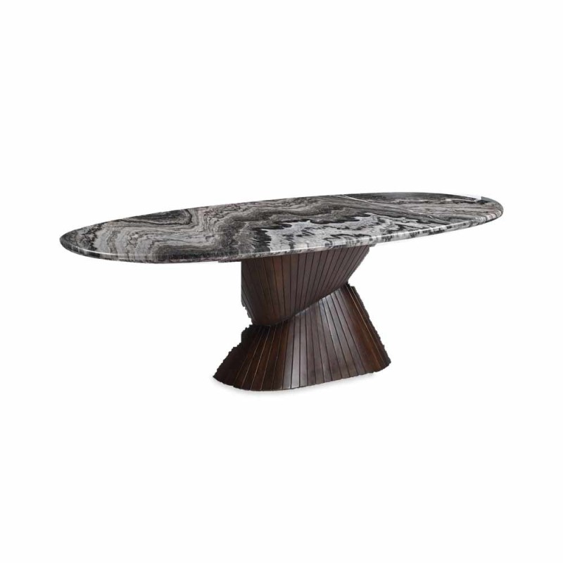 Table de repas Cassandre 240 cm en marbre et manguier