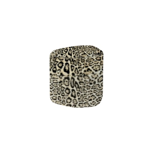 Tabouret Eve léopard 45 cm – Pouf en imitation fourrure