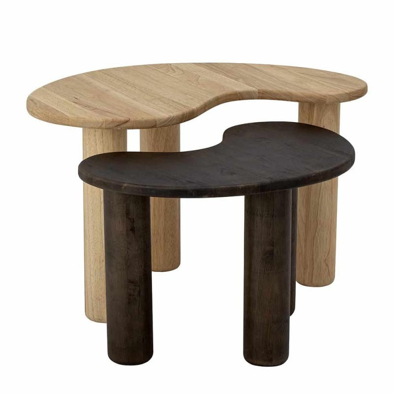 Table basse Luppa marron en bois d’hévéa
