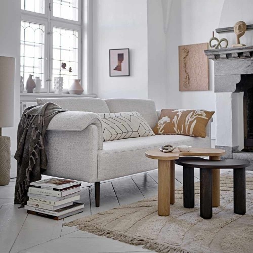Table basse Luppa marron en bois d’hévéa