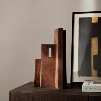 Sculpture Aperture Oxide – Objet décoratif en fer Red Brown
