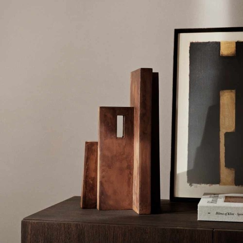Sculpture Aperture Oxide – Objet décoratif en fer Red Brown