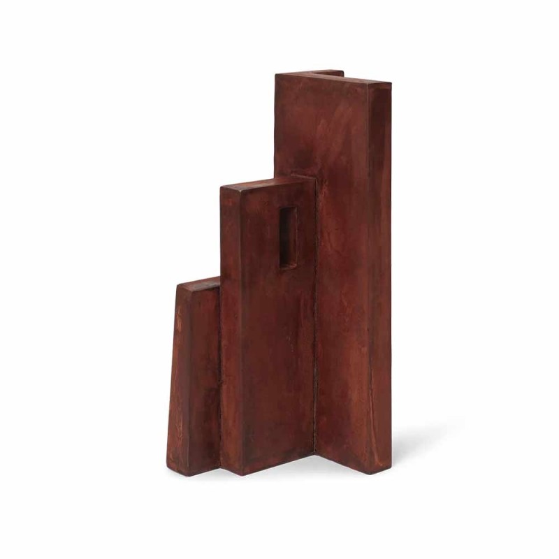 Sculpture Aperture Oxide – Objet décoratif en fer Red Brown