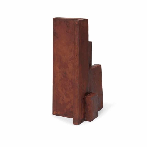 Sculpture Aperture Oxide – Objet décoratif en fer Red Brown