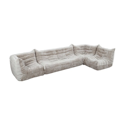 Canapé modulable 4 éléments crème – Assise boneless grand format