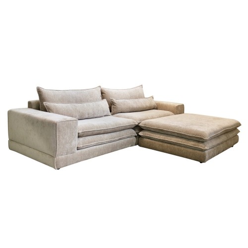 Canapé modulable 3 places avec pouf Tan