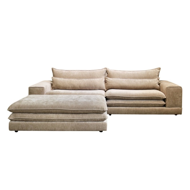 Canapé modulable 3 places avec pouf Tan