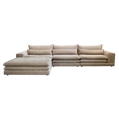 Canapé modulable 6 places avec pouf Tan 392 cm 2