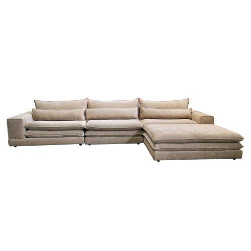 Canapé modulable 6 places avec pouf Tan 392 cm