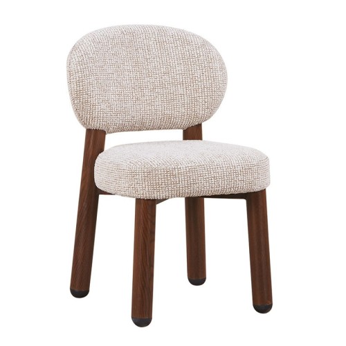 Chaise design Japandi beige clair – Assise à ressorts ensachés