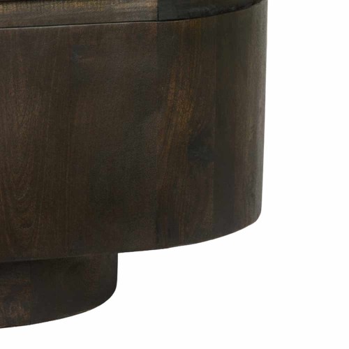 Table basse RYMA en bois brun chocolat avec tiroir – 80 x 80 x 40 cm