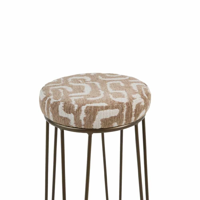 Tabouret de bar ALICE vert-gris, beige et bronze – H73 cm