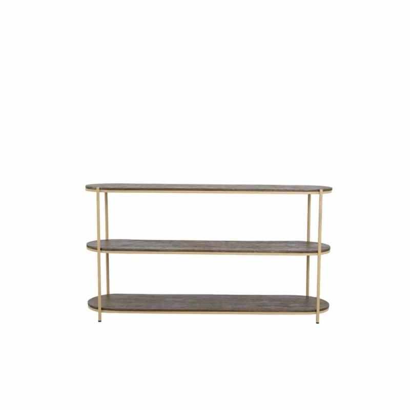 Console QIO 160 cm bois brun et beige mat