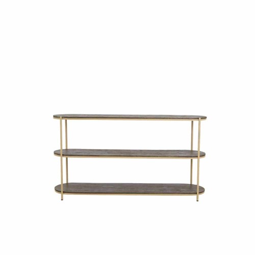 Console QIO 160 cm bois brun et beige mat