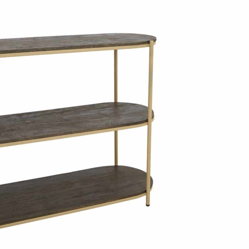 Console QIO 160 cm bois brun et beige mat
