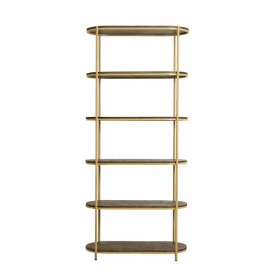 Bibliothèque ouverte QIO 90x200 cm – Bois brun et beige mat