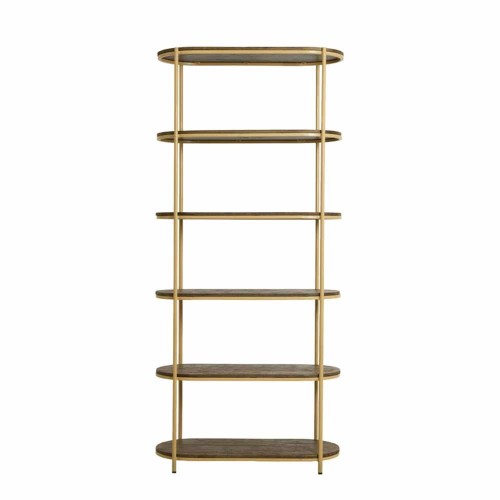 Bibliothèque ouverte QIO 90x200 cm – Bois brun et beige mat