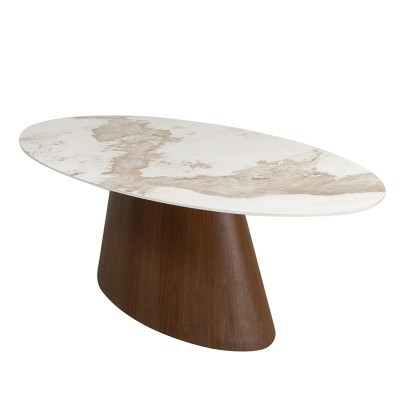 Table à manger 220 cm – Plateau effet marbre en céramique