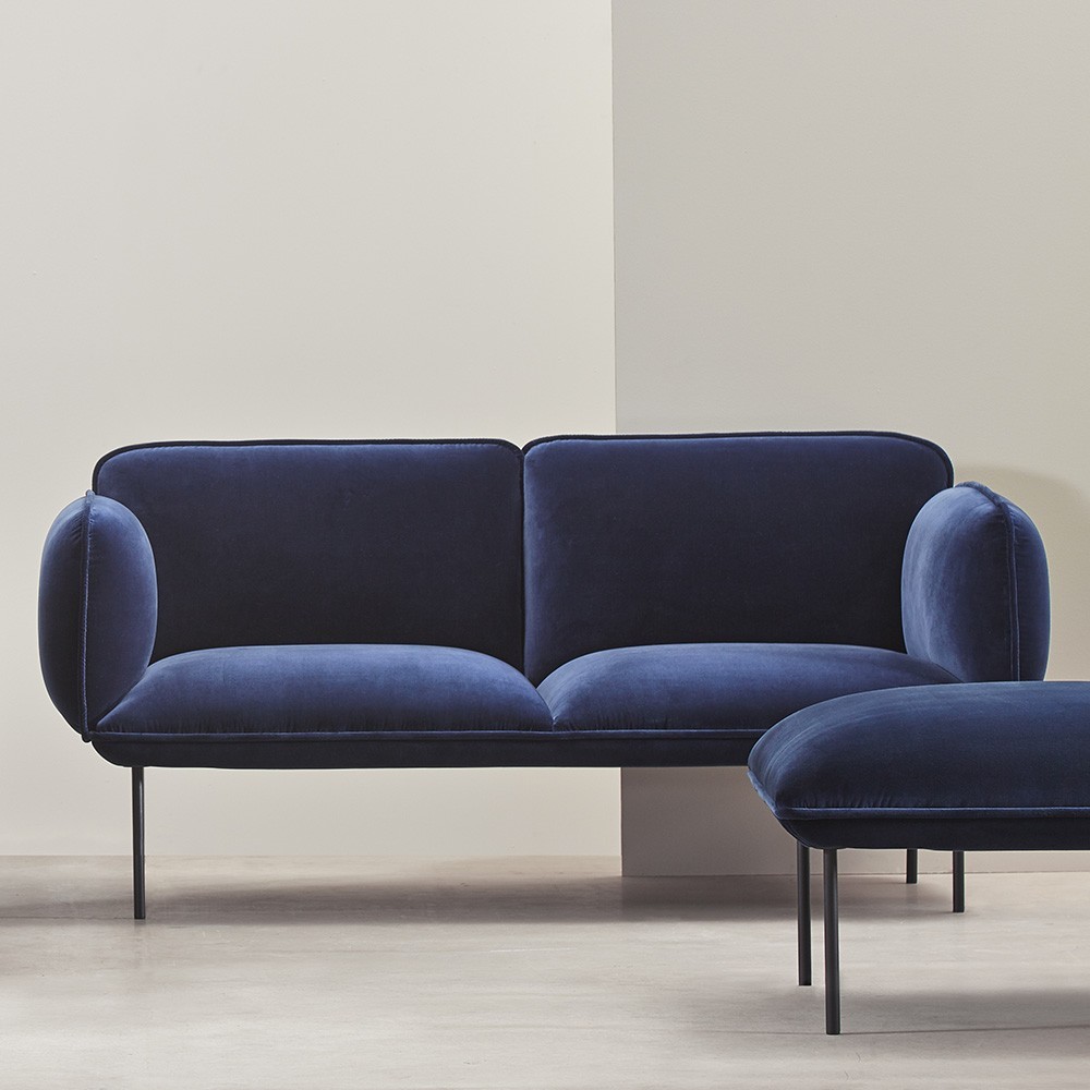 Nakki 2-seater sofa velvet Kvadrat Harald 3 fabric Woud