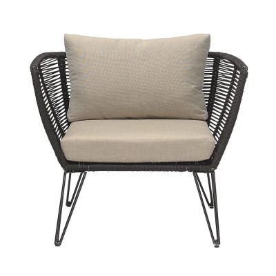 Mundo rope armchair black & taupe Bloomingville
