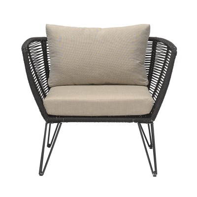 Mundo rope armchair black & taupe Bloomingville Bloomingville