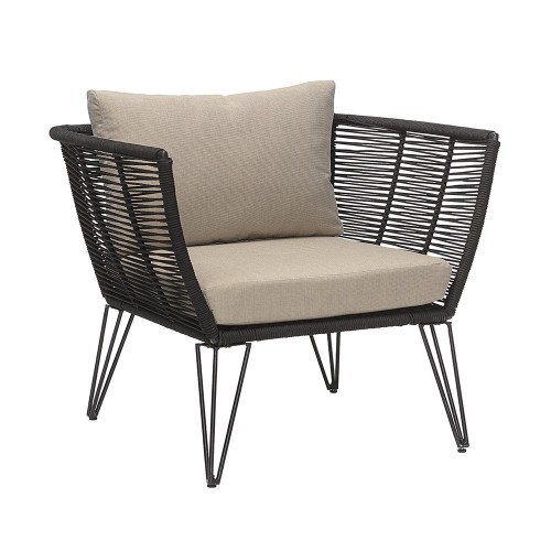 Mundo rope armchair black & taupe Bloomingville