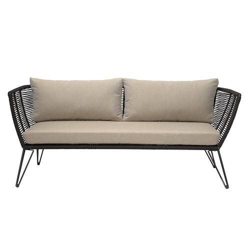 Mundo Sofa schwarz & taupe Seil Bloomingville