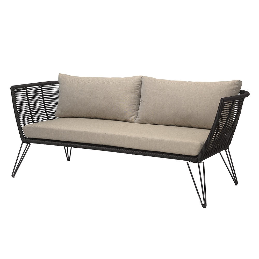 Mundo rope sofa black & taupe Bloomingville