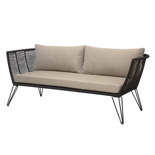 Mundo rope sofa black & taupe Bloomingville