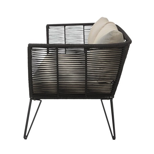 Mundo rope sofa black & taupe Bloomingville