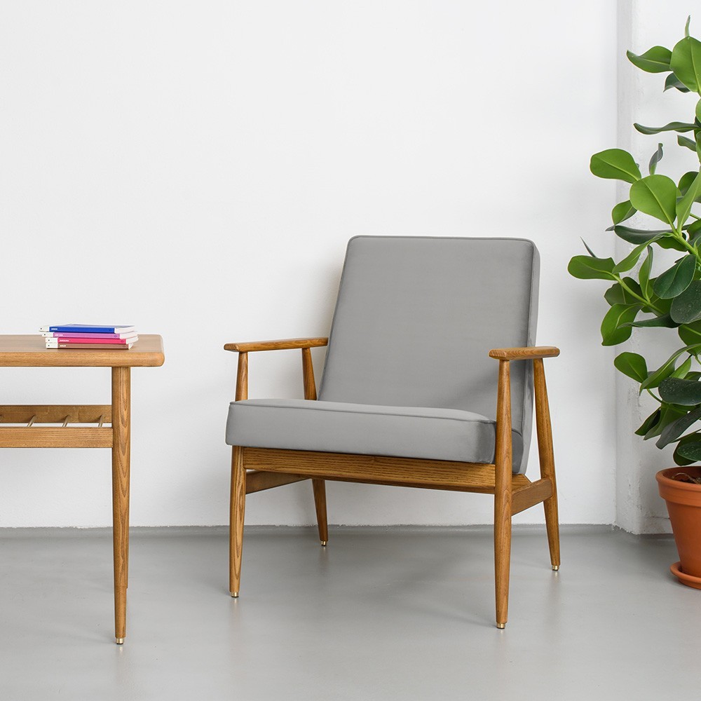 Fox Lounge chair Velvet grey 366 Concept