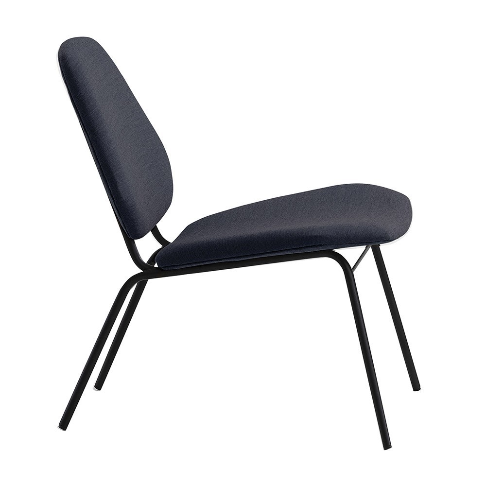 Lounge chair Lean dark blue Woud