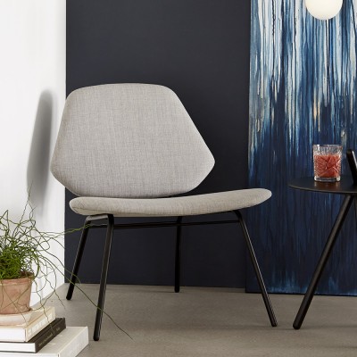 Lounge chair Lean grey Woud