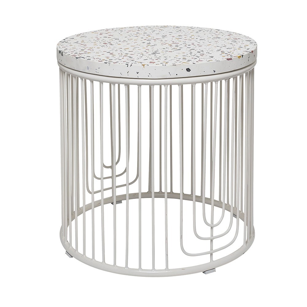 Table d'appoint Cap terrazzo blanc Bloomingville