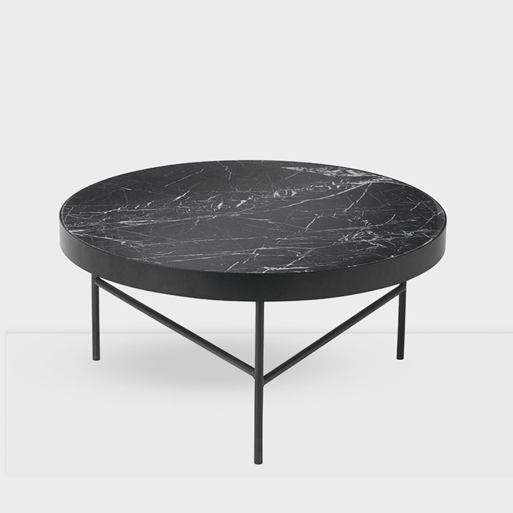 Marble coffee table black L Ferm Living