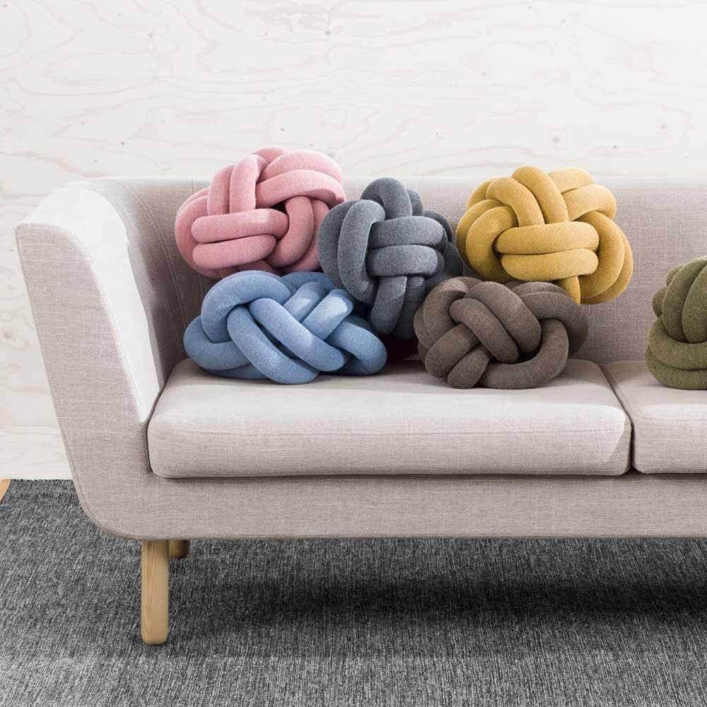 Knot yellow cushion Design House Stockholm